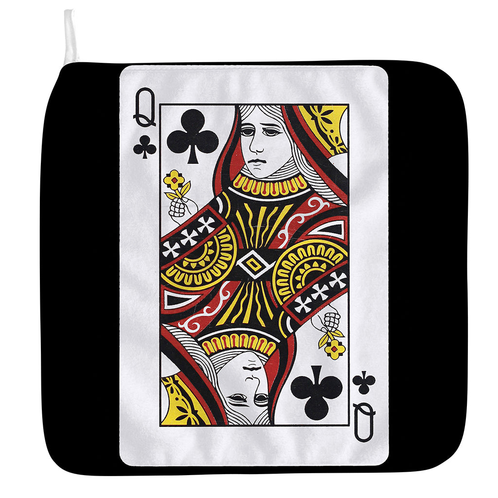Queen Of Clubs Playing Card Print Hand Towel