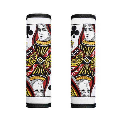 Queen Of Clubs Playing Card Print Handle Covers
