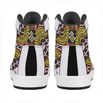 Queen Of Clubs Playing Card Print High Top Leather Sneakers