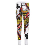 Queen Of Clubs Playing Card Print High-Waisted Pocket Leggings