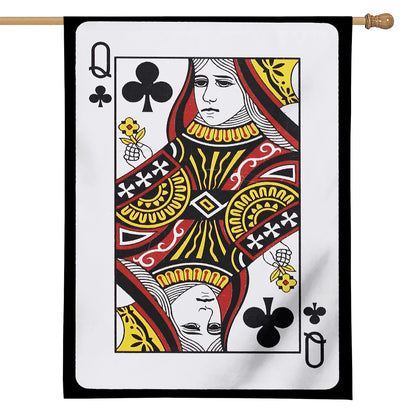 Queen Of Clubs Playing Card Print House Flag