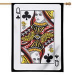 Queen Of Clubs Playing Card Print House Flag