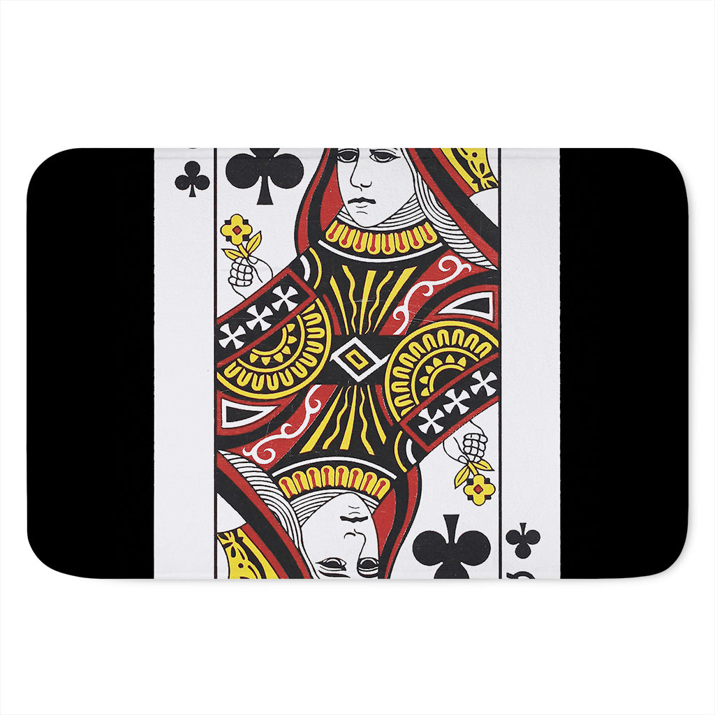 Queen Of Clubs Playing Card Print Indoor Door Mat