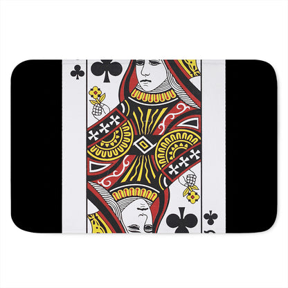 Queen Of Clubs Playing Card Print Indoor Door Mat