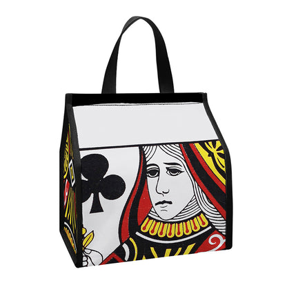 Queen Of Clubs Playing Card Print Insulated Lunch Tote