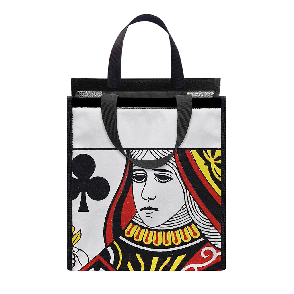 Queen Of Clubs Playing Card Print Insulated Lunch Tote