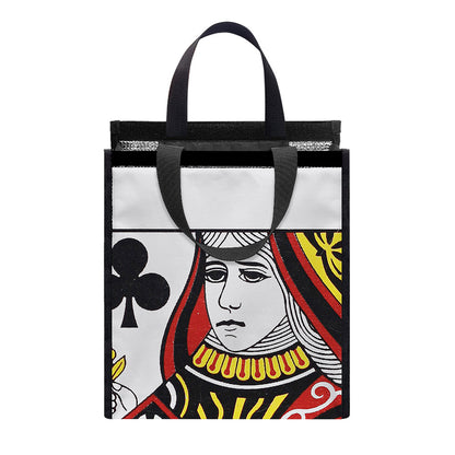 Queen Of Clubs Playing Card Print Insulated Lunch Tote