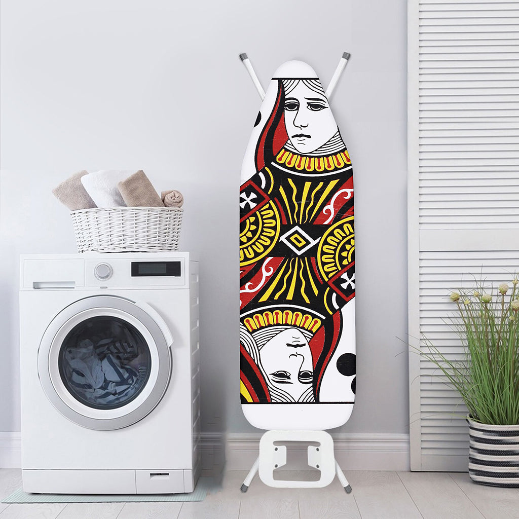 Queen Of Clubs Playing Card Print Ironing Board Cover