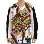 Queen Of Clubs Playing Card Print Long Sleeve Baseball Jersey