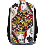 Queen Of Clubs Playing Card Print Long Sleeve Baseball Jersey