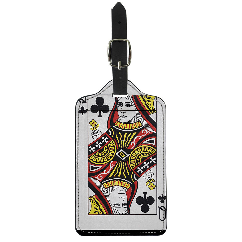 Queen Of Clubs Playing Card Print Luggage Tag
