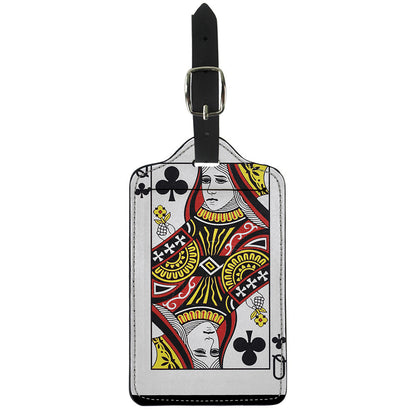 Queen Of Clubs Playing Card Print Luggage Tag