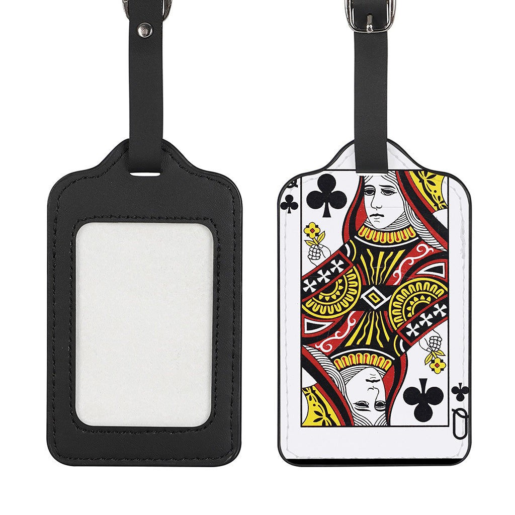 Queen Of Clubs Playing Card Print Luggage Tag
