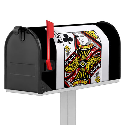 Queen Of Clubs Playing Card Print Mailbox Cover