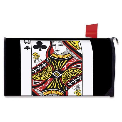 Queen Of Clubs Playing Card Print Mailbox Cover