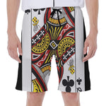 Queen Of Clubs Playing Card Print Men's Beach Shorts
