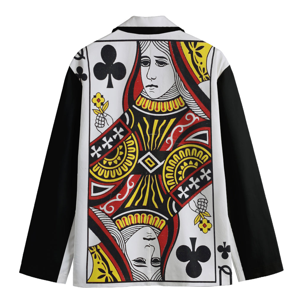 Queen Of Clubs Playing Card Print Men's Blazer