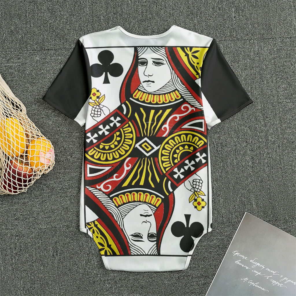 Queen Of Clubs Playing Card Print Men's Bodysuit