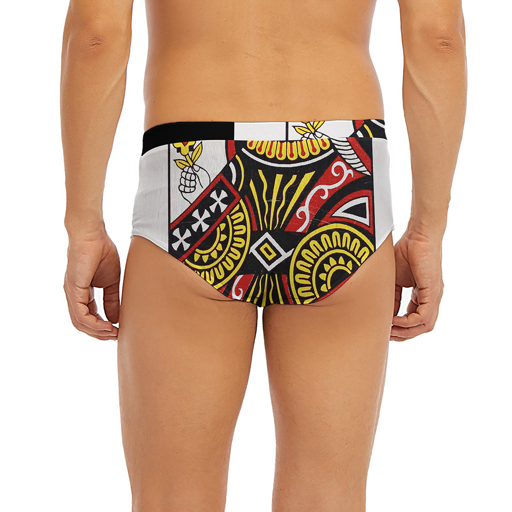 Queen Of Clubs Playing Card Print Men's Briefs
