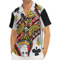 Queen Of Clubs Playing Card Print Men's Deep V-Neck Shirt