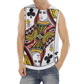 Queen Of Clubs Playing Card Print Men's Fitness Tank Top