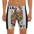 Queen Of Clubs Playing Card Print Men's Long Boxer Briefs