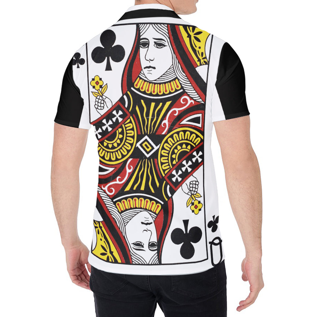 Queen Of Clubs Playing Card Print Men's Shirt