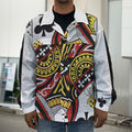 Queen Of Clubs Playing Card Print Men's Shirt Jacket