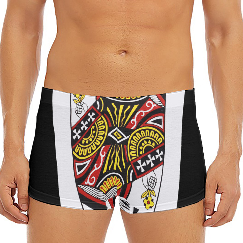 Queen Of Clubs Playing Card Print Men's Short Boxer Briefs
