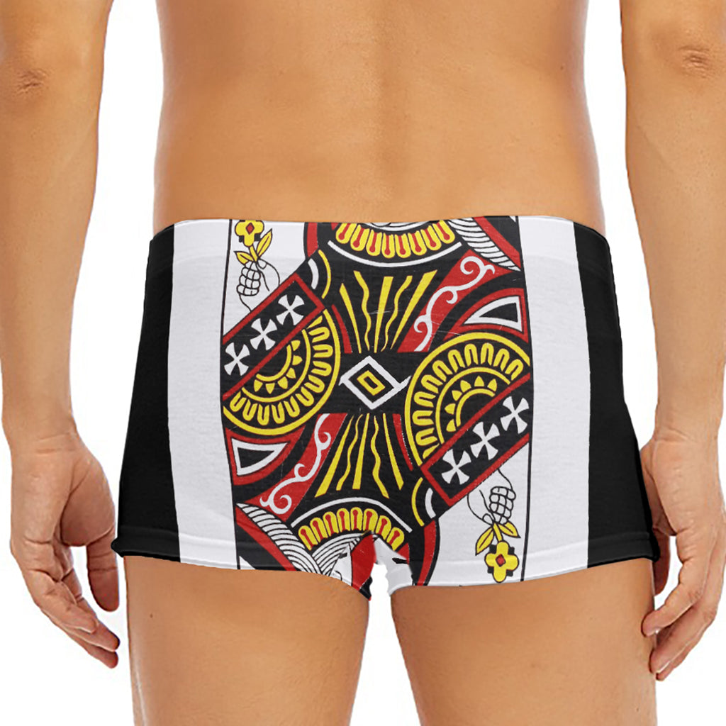 Queen Of Clubs Playing Card Print Men's Short Boxer Briefs