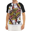 Queen Of Clubs Playing Card Print Men's Short Sleeve Rash Guard