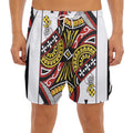 Queen Of Clubs Playing Card Print Men's Split Running Shorts