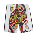Queen Of Clubs Playing Card Print Men's Sports Shorts