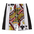 Queen Of Clubs Playing Card Print Men's Swim Trunks