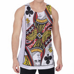 Queen Of Clubs Playing Card Print Men's Velvet Tank Top