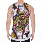 Queen Of Clubs Playing Card Print Men's Velvet Tank Top