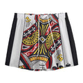 Queen Of Clubs Playing Card Print Mesh Shorts