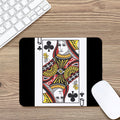 Queen Of Clubs Playing Card Print Mouse Pad