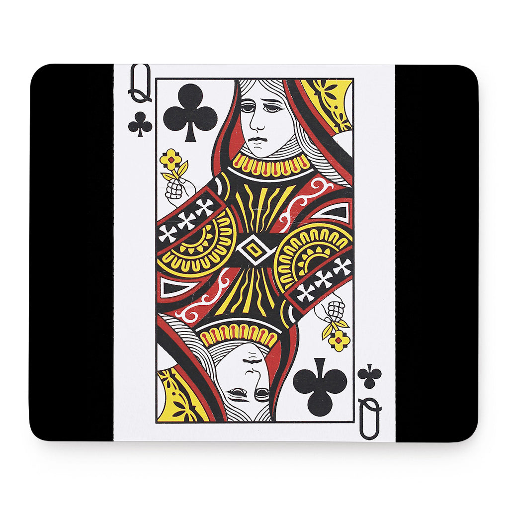 Queen Of Clubs Playing Card Print Mouse Pad