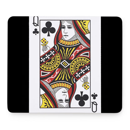 Queen Of Clubs Playing Card Print Mouse Pad