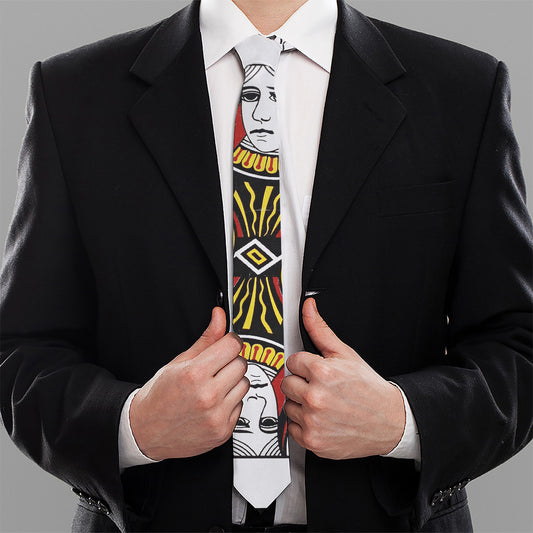 Queen Of Clubs Playing Card Print Necktie