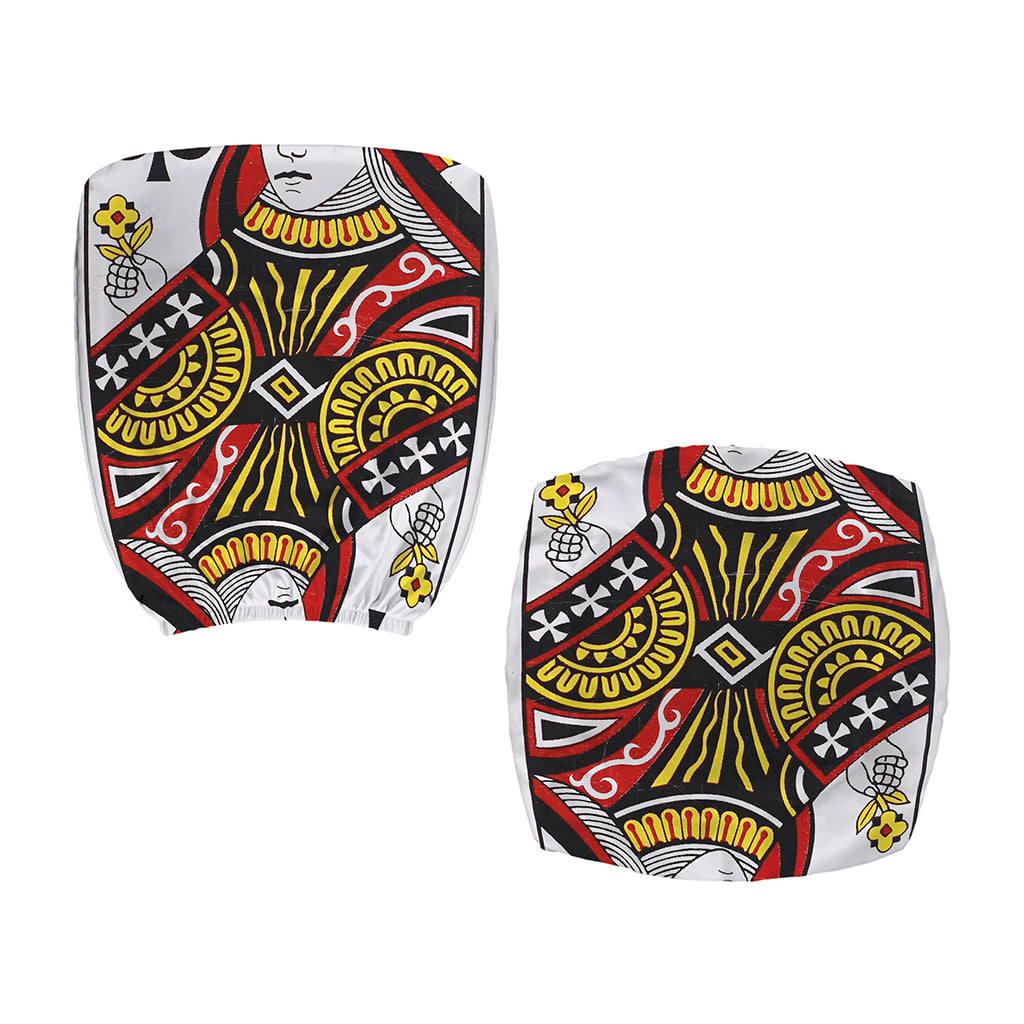 Queen Of Clubs Playing Card Print Office Chair Cover