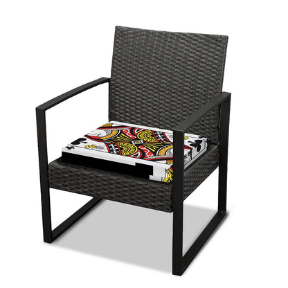 Queen Of Clubs Playing Card Print Outdoor Seat Cushion Cover
