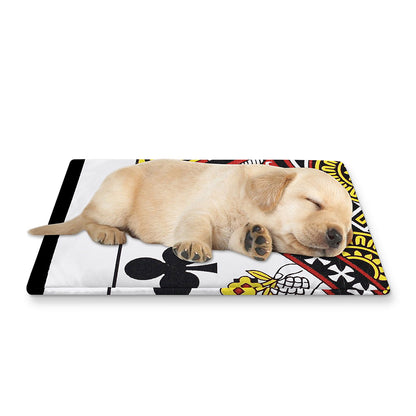 Queen Of Clubs Playing Card Print Pet Cooling Mat Cover