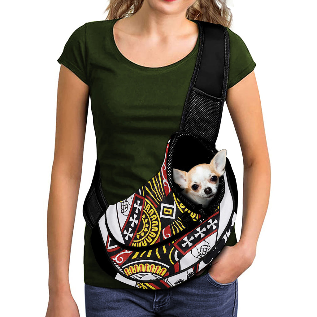 Queen Of Clubs Playing Card Print Pet Sling Carrier