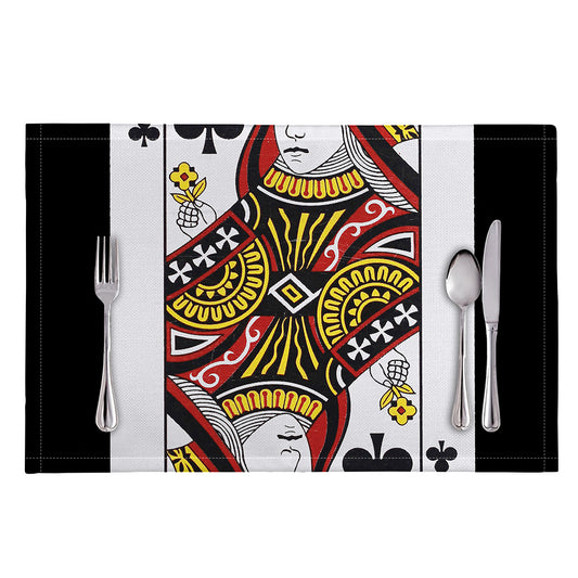 Queen Of Clubs Playing Card Print Placemat