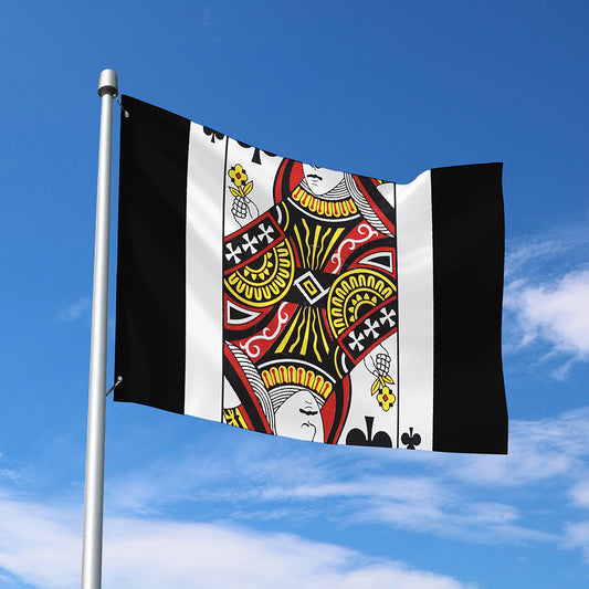 Queen Of Clubs Playing Card Print Polyester Flag