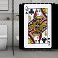 Queen Of Clubs Playing Card Print Polyester Shower Curtain