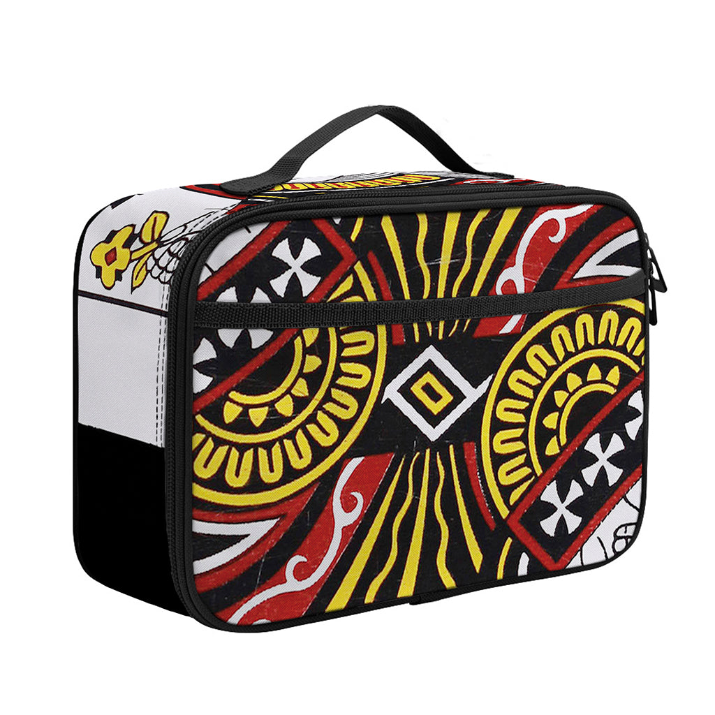 Queen Of Clubs Playing Card Print Portable Lunch Bag
