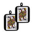 Queen Of Clubs Playing Card Print Pot Holders